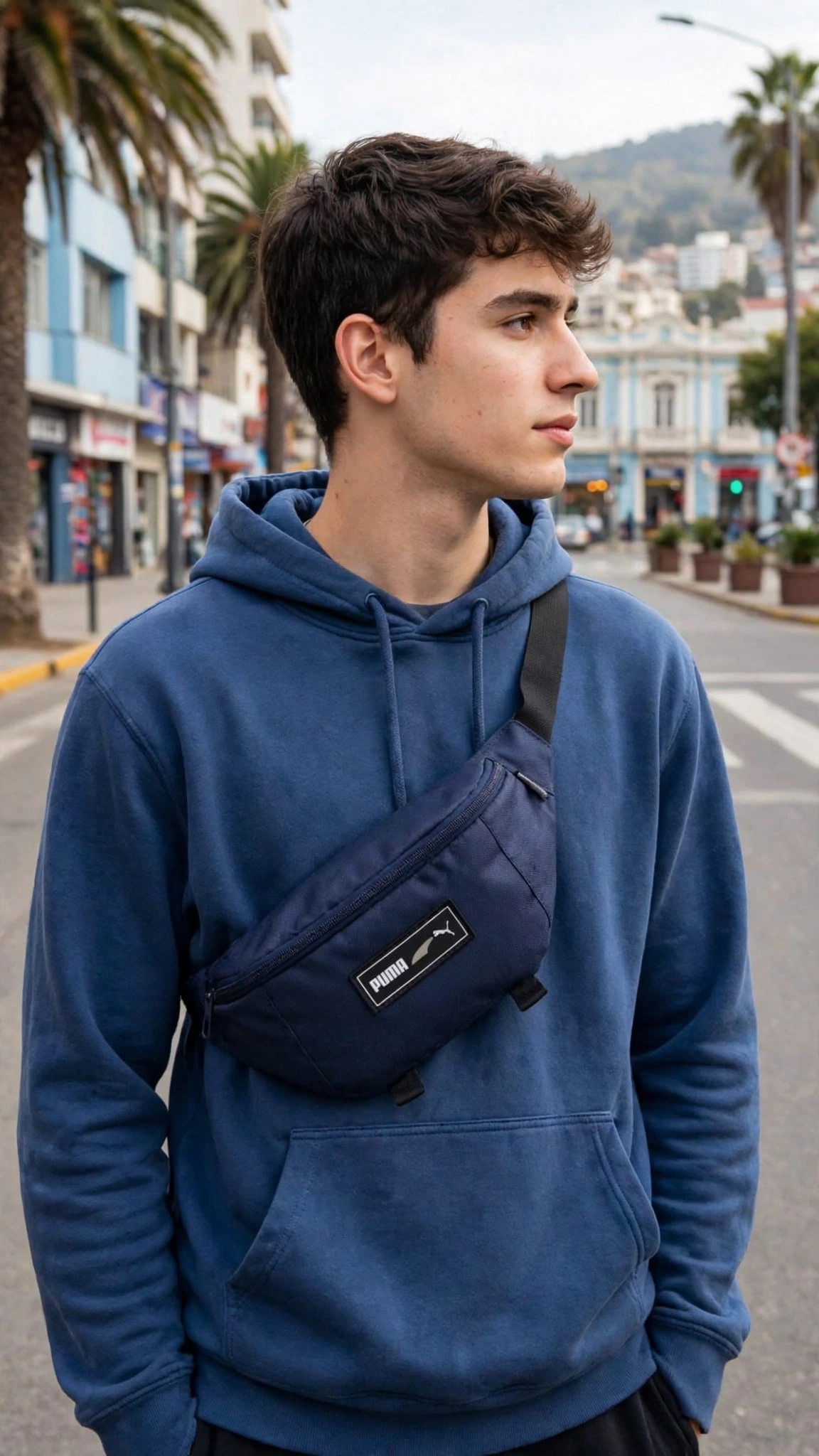 banano Puma Deck Waist Bag en color azul oscuro