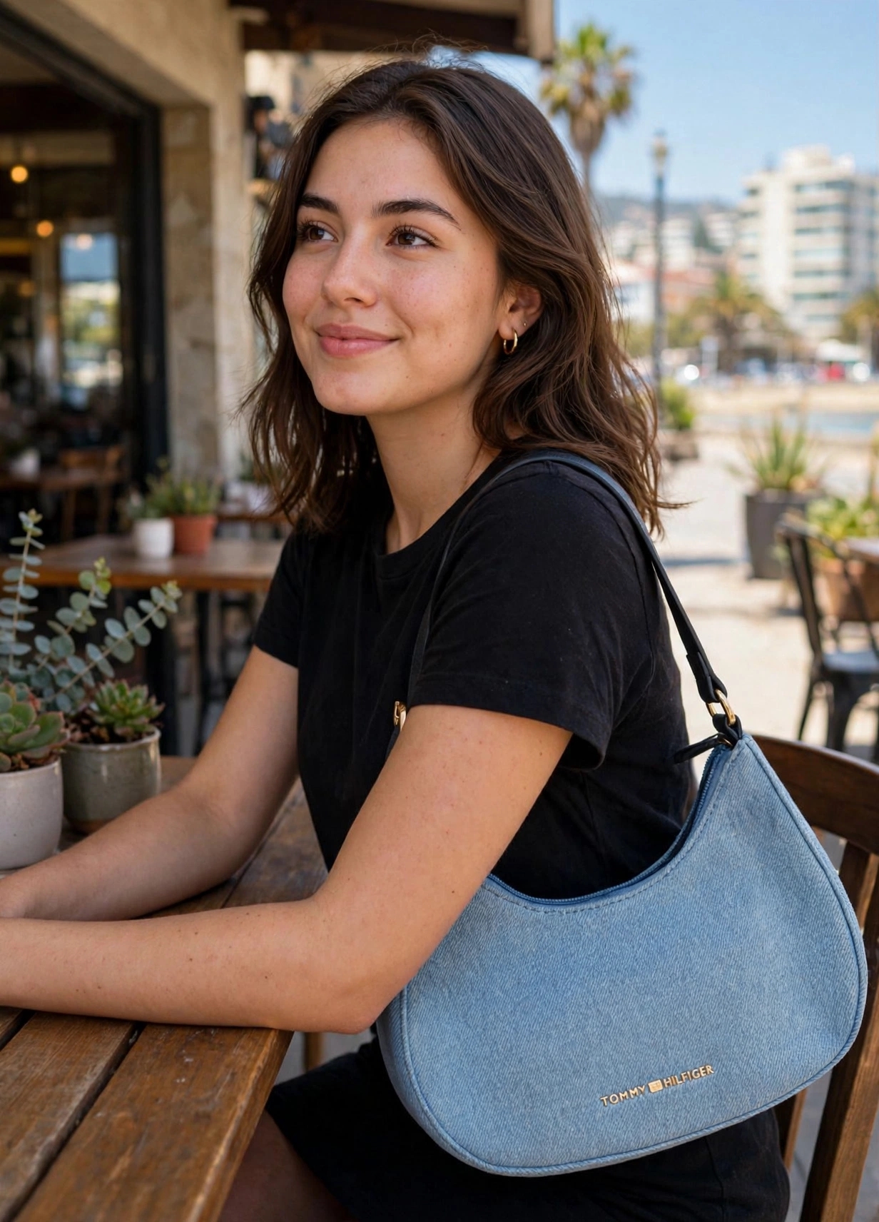 cartera de hombro estilo media luna